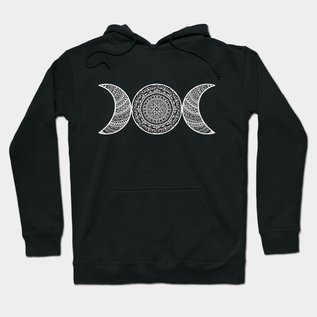 Witchy Mandala Moons Hoodie by julieerindesigns